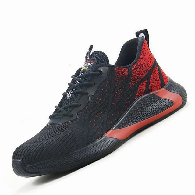 Sneakers Anti-puncture Work Shoes Men Steel Toe Shoes Footwear Flat Shoes Size 5