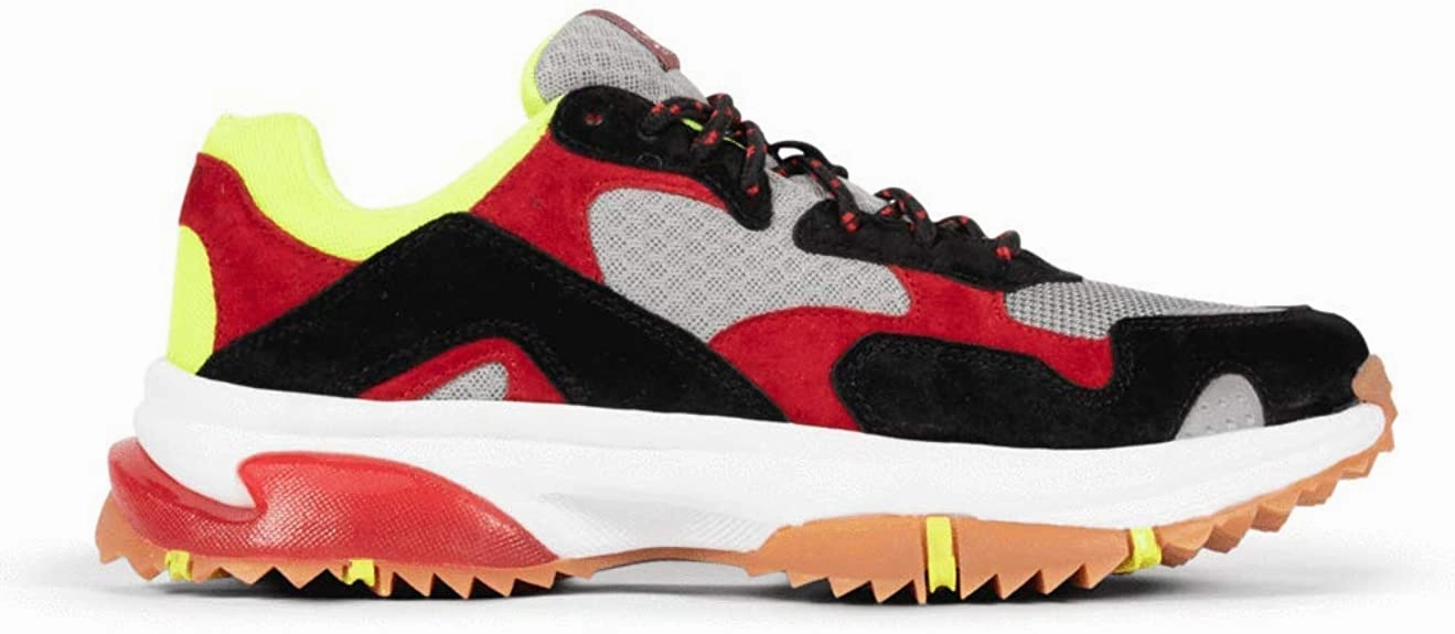 Best Shoes For Running A Marathon SNKR Project Men's Prospect Park Sneaker  Color Black/Red/Yellow Size 10M