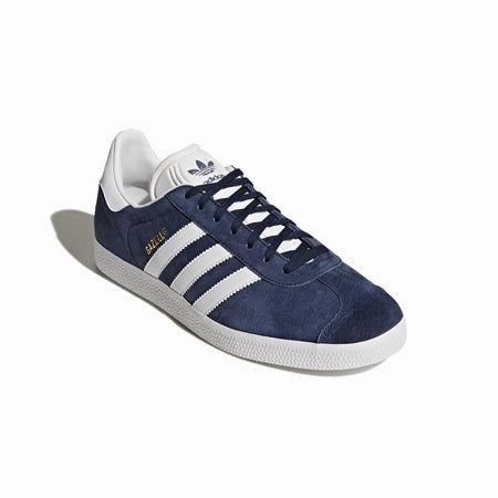 Adidas Shoes Fabric Adidas - Men Gazelle Collegiate Navy / White / Gold Metallic BB5478