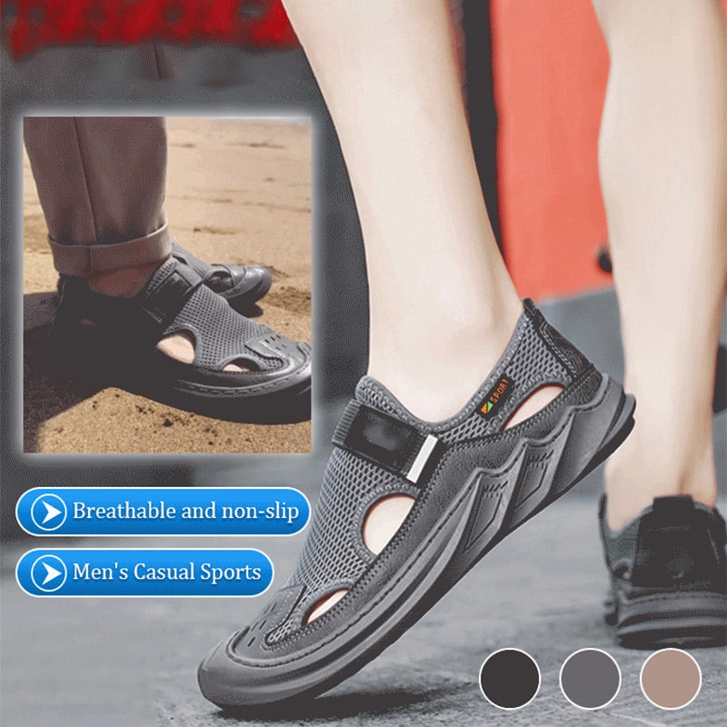 Men's Summer Casual Breathable Mesh Soft Sole Sandals Barbados Resort Map