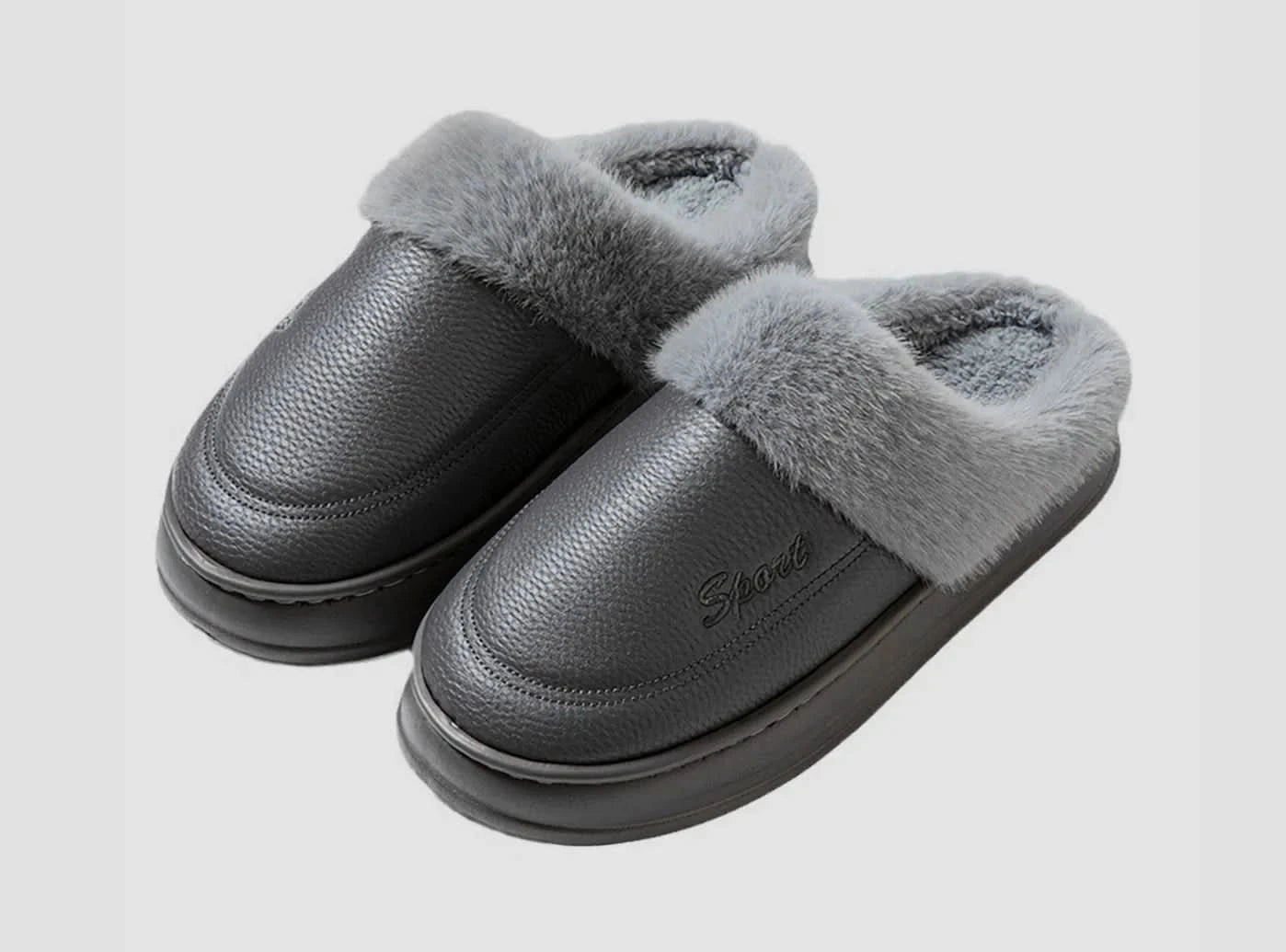 FitVille Men's Waterproof Winter Slippers European Slippers