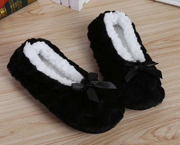 Soft Plush Indoor Home Slippers Non Skid Slippers For Elderly