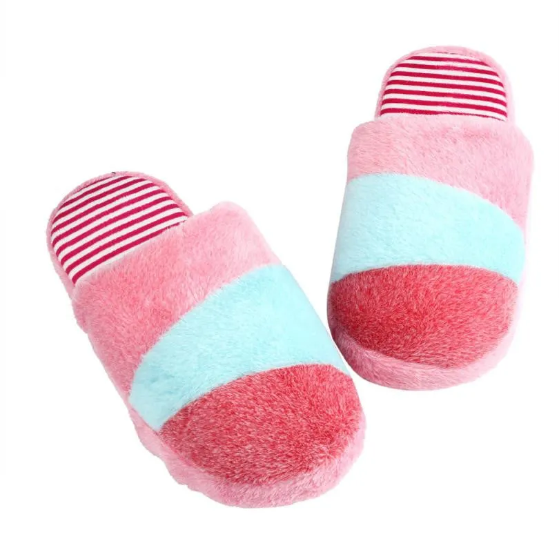 Soft Warm Lovely Velvet Women Ladies Home Anti Slip Slippers Indoor Shoes Cotton Slippers Soft Shoes Ballerina Slippers With Rubber Soles