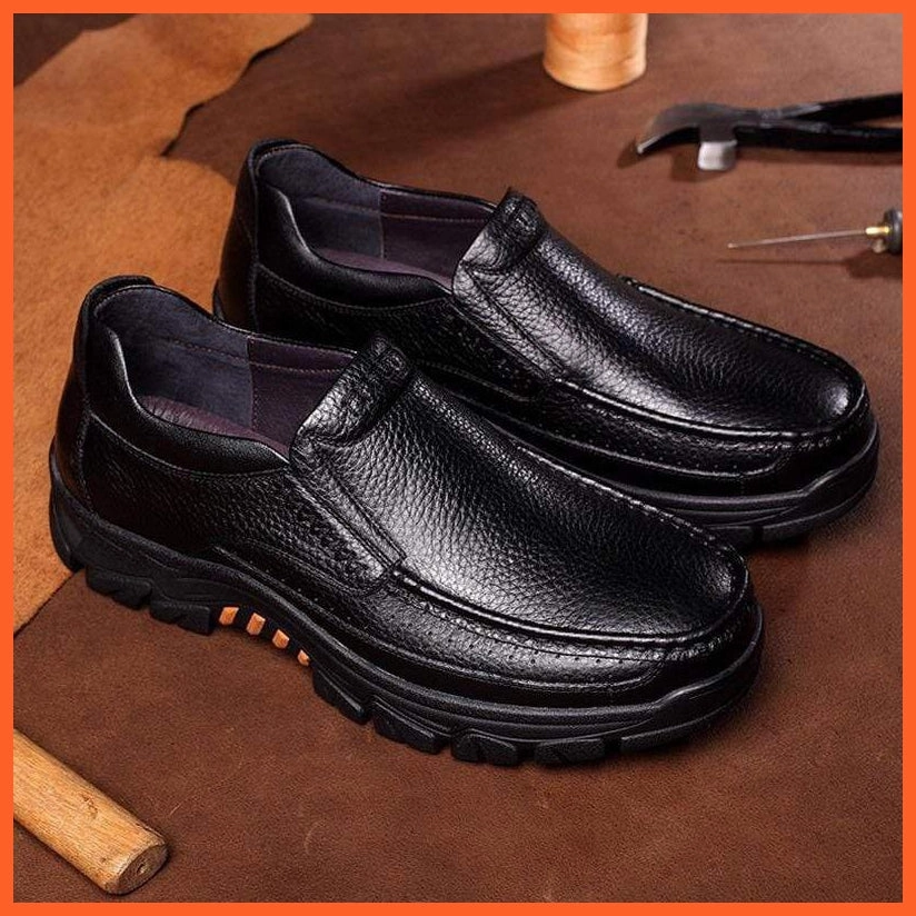 Soft Cow Leather Men Casual Shoes Custom Leather Loafers