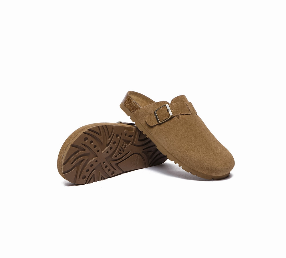 EVERAU Men Adjustable Buckled Straps Slip-on Flat Sandal Slides Large Size Mason Funkette Slippers