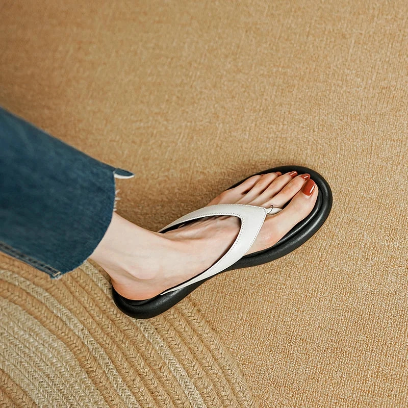 Starfish Flip Flops binfenxie  -  2024 New Genuine Leather Women Shoes Outdoor Beach Slippers Fashion Casual Summer Women Flip-flops Female Soft Shoes 34-40