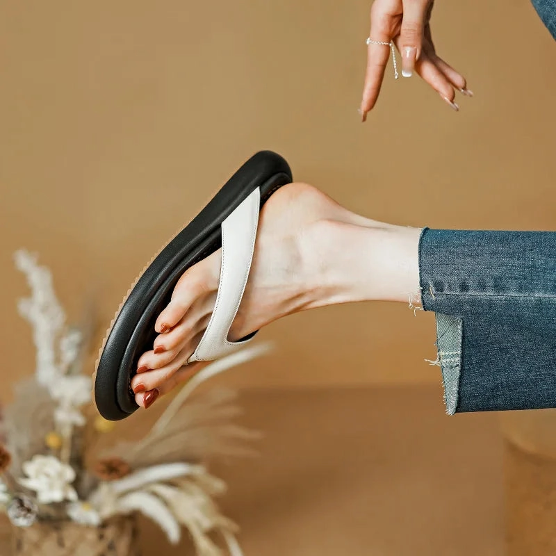 Flip Flops Wildwood binfenxie  -  2024 New Genuine Leather Women Shoes Outdoor Beach Slippers Fashion Casual Summer Women Flip-flops Female Soft Shoes 34-40