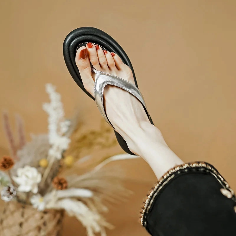 Outdoor Gear Lab Flip Flops binfenxie  -  2024 New Genuine Leather Women Shoes Outdoor Beach Slippers Fashion Casual Summer Women Flip-flops Female Soft Shoes 34-40