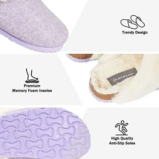 Dunlop Comfy Memory Foam Indoor Outdoor Super Soft Fluffy Slippers for Women Simba Slippers