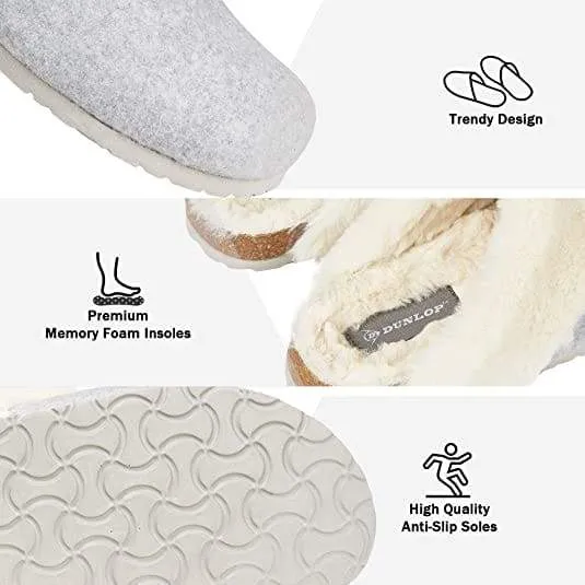 Dunlop Comfy Memory Foam Indoor Outdoor Super Soft Fluffy Slippers for Women Pluffi Slippers