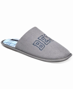 Club Room Mens Best Dad Embroidered Slippers Grey Small  to 7 Fur For Slippers