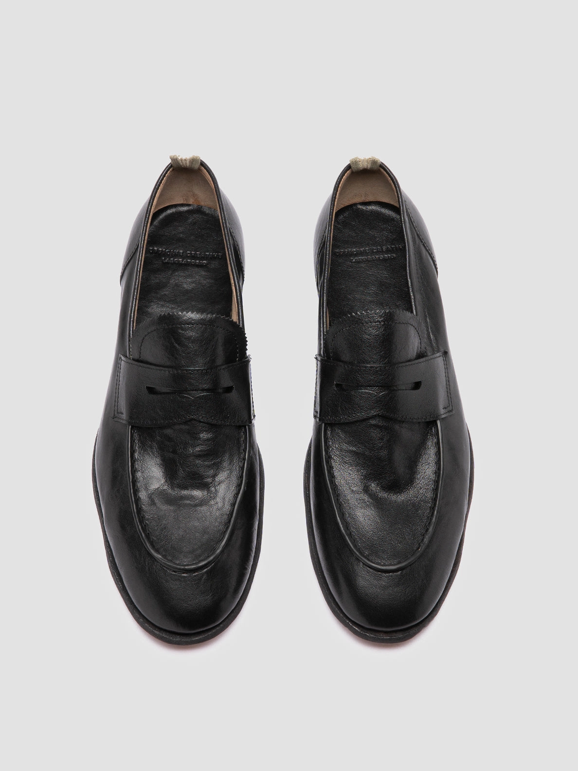SOLITUDE 001 - Black Leather Penny Loafers Nunn Bush Loafers