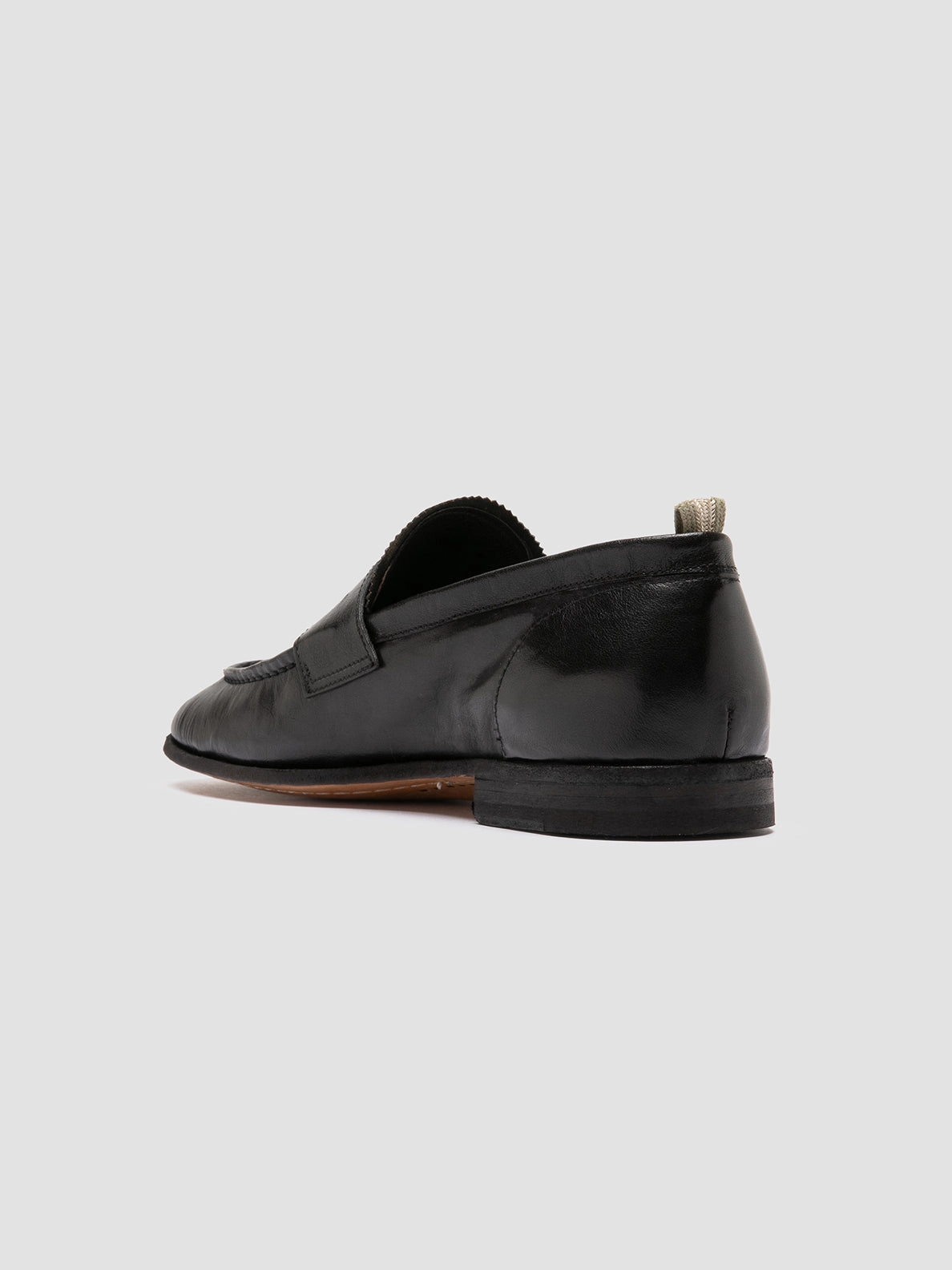 SOLITUDE 001 - Black Leather Penny Loafers Open Heel Loafers