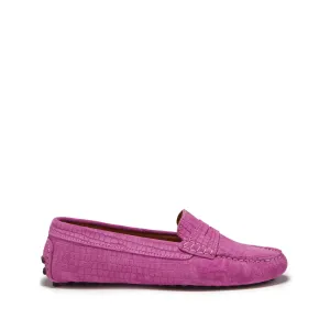 Best Dress Loafers Women's Penny Driving Loafers, pink embossed suede