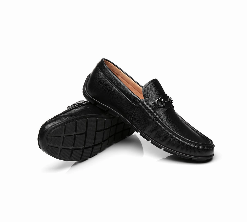 UGG Men Moccasins Leather Black Loafers Flats Colin Loafers Office Shoes