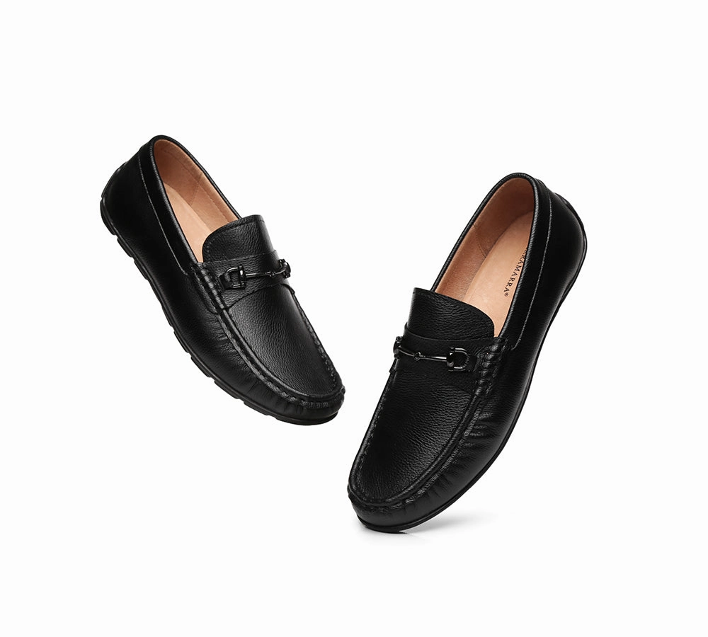UGG Men Moccasins Leather Black Loafers Flats Colin Union Loafers Stl