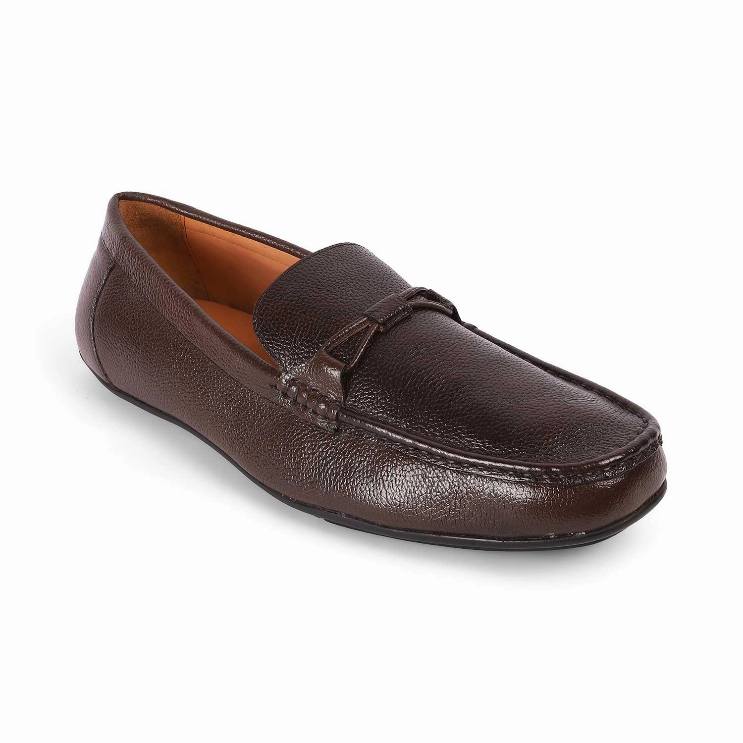 Tresmode Event Brown Men's Leather Driving Loafers Loafers Ferragamo
