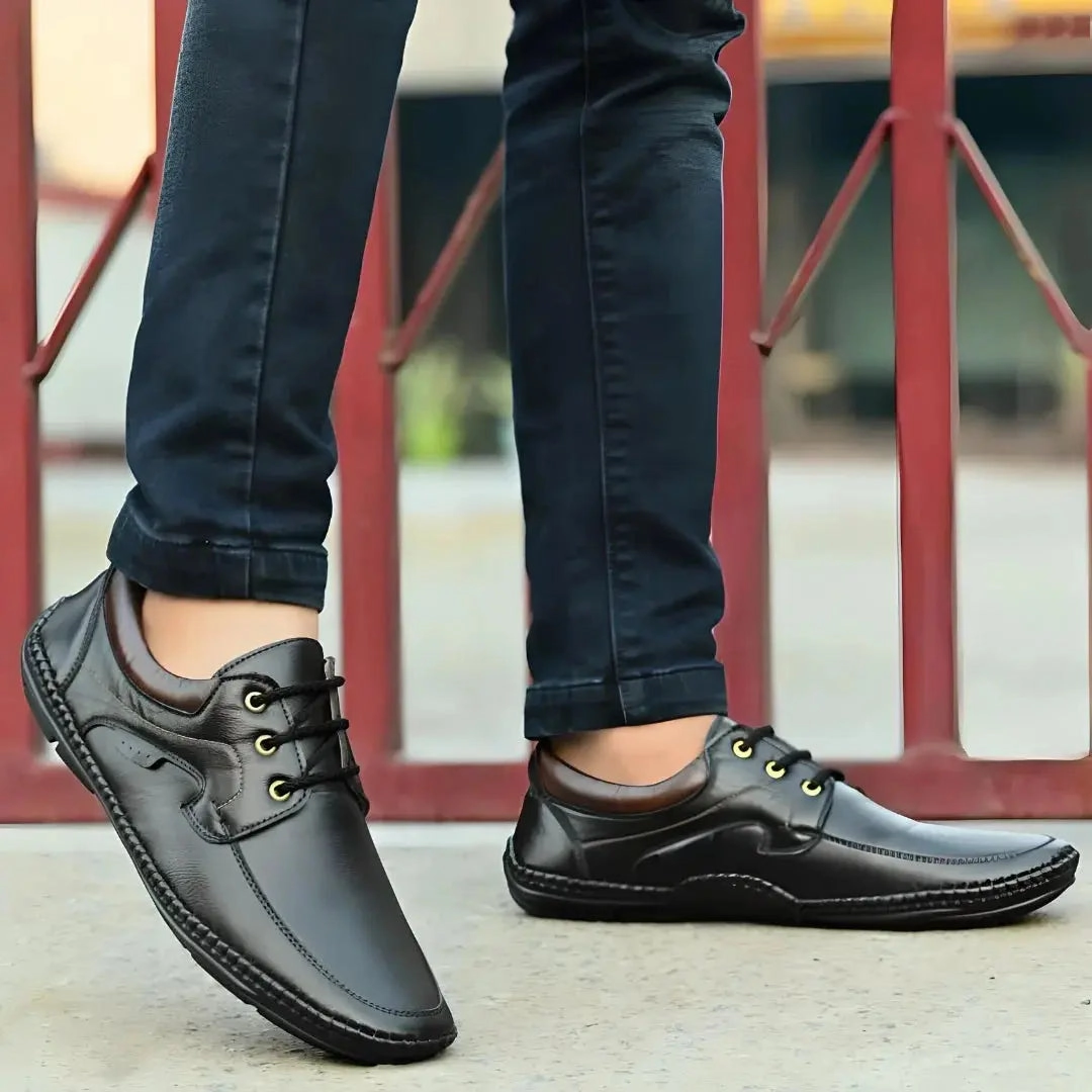 Loafers for Men, Rising Wolf Daily Wear Mens Loafers Black Color Speed Loafers