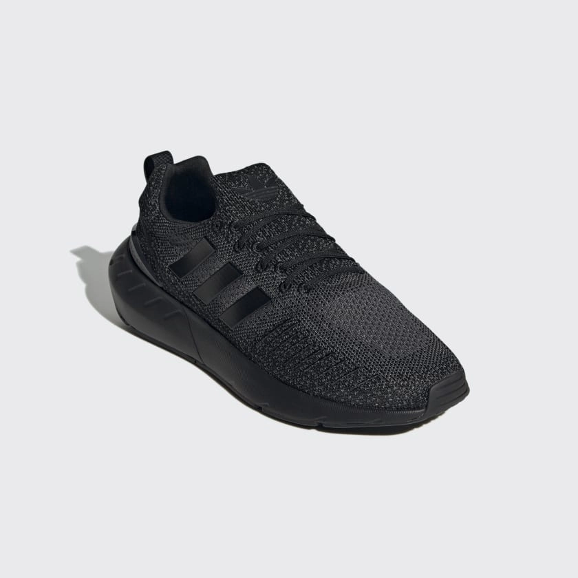 Adidas - Men's Swift Run 22 Core Black/ Core Black/ Grey Five Adidas Flower Embroidered Shoes