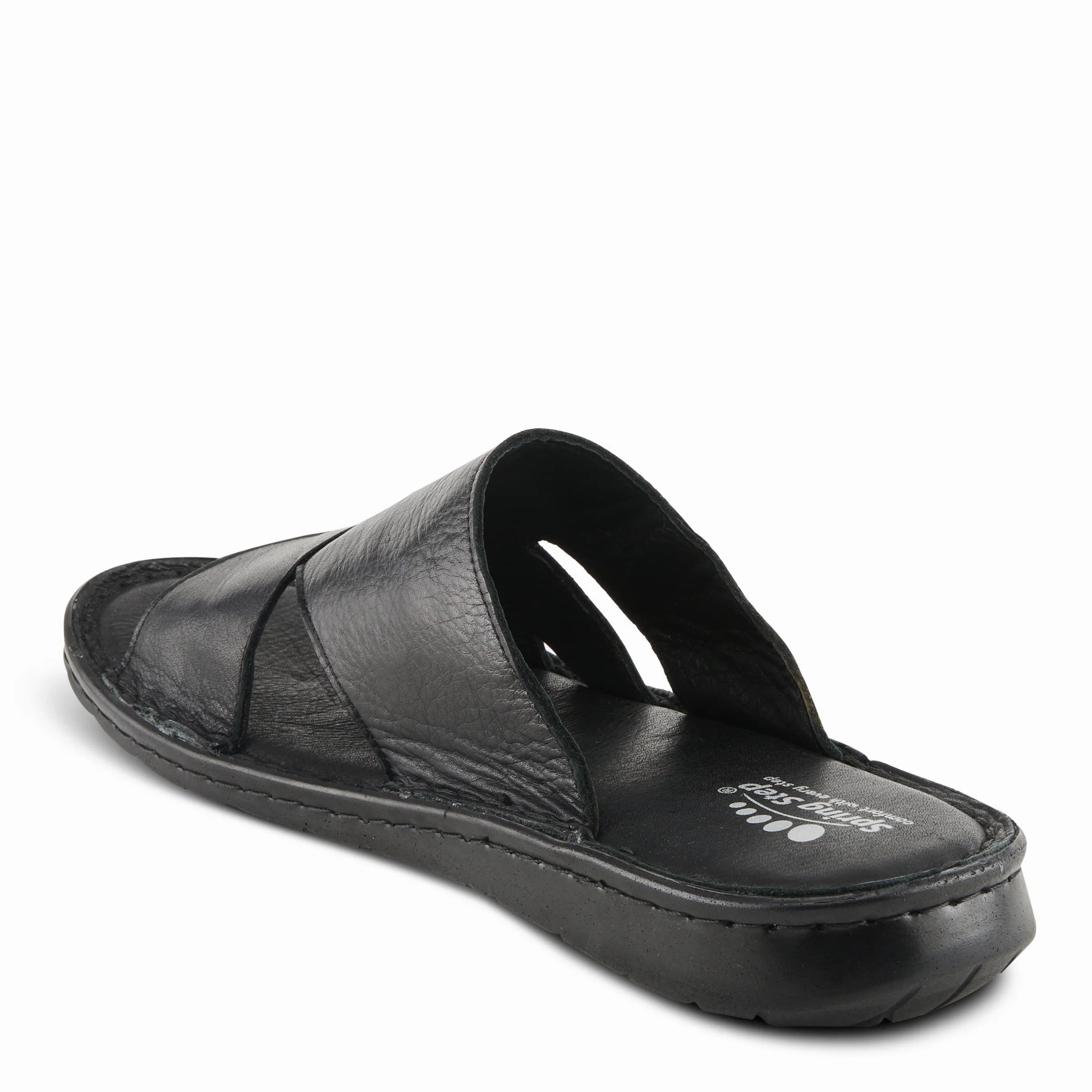 Spring Steps Men's Nunzio Slide In Sandals - Black Leather Jc Penneys Sandals
