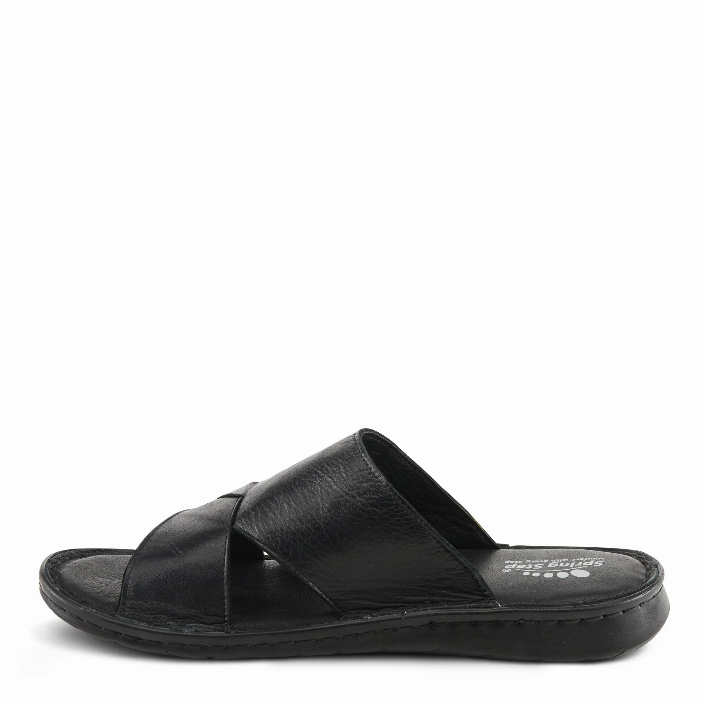 Platform Fisherman Sandals Spring Steps Men's Nunzio Slide In Sandals - Black Leather