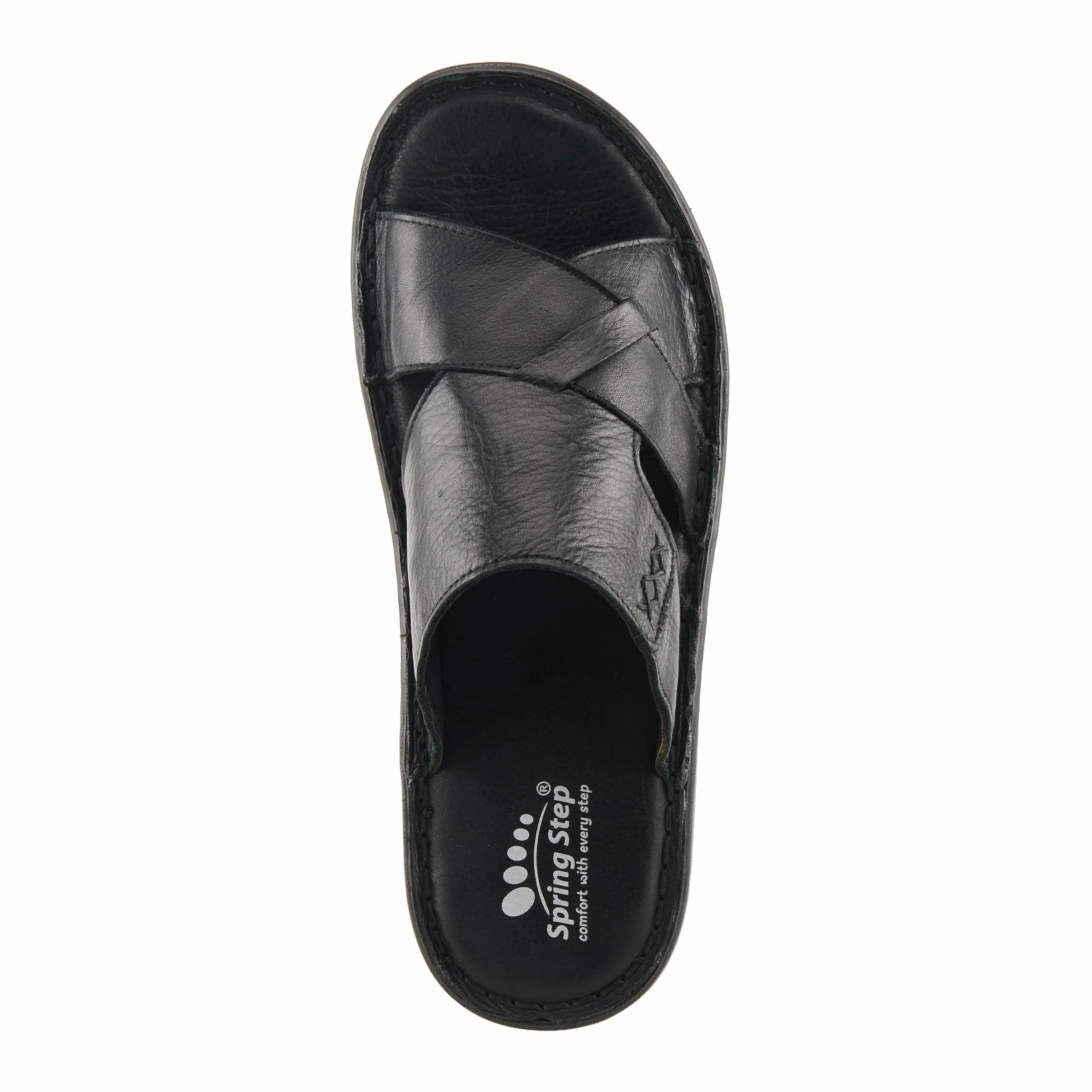 Sandals Caribbean Locations Spring Steps Men's Nunzio Slide In Sandals - Black Leather