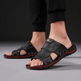 Football Slippers SSX Men's Summer Genuine Leather Slipper Sandals