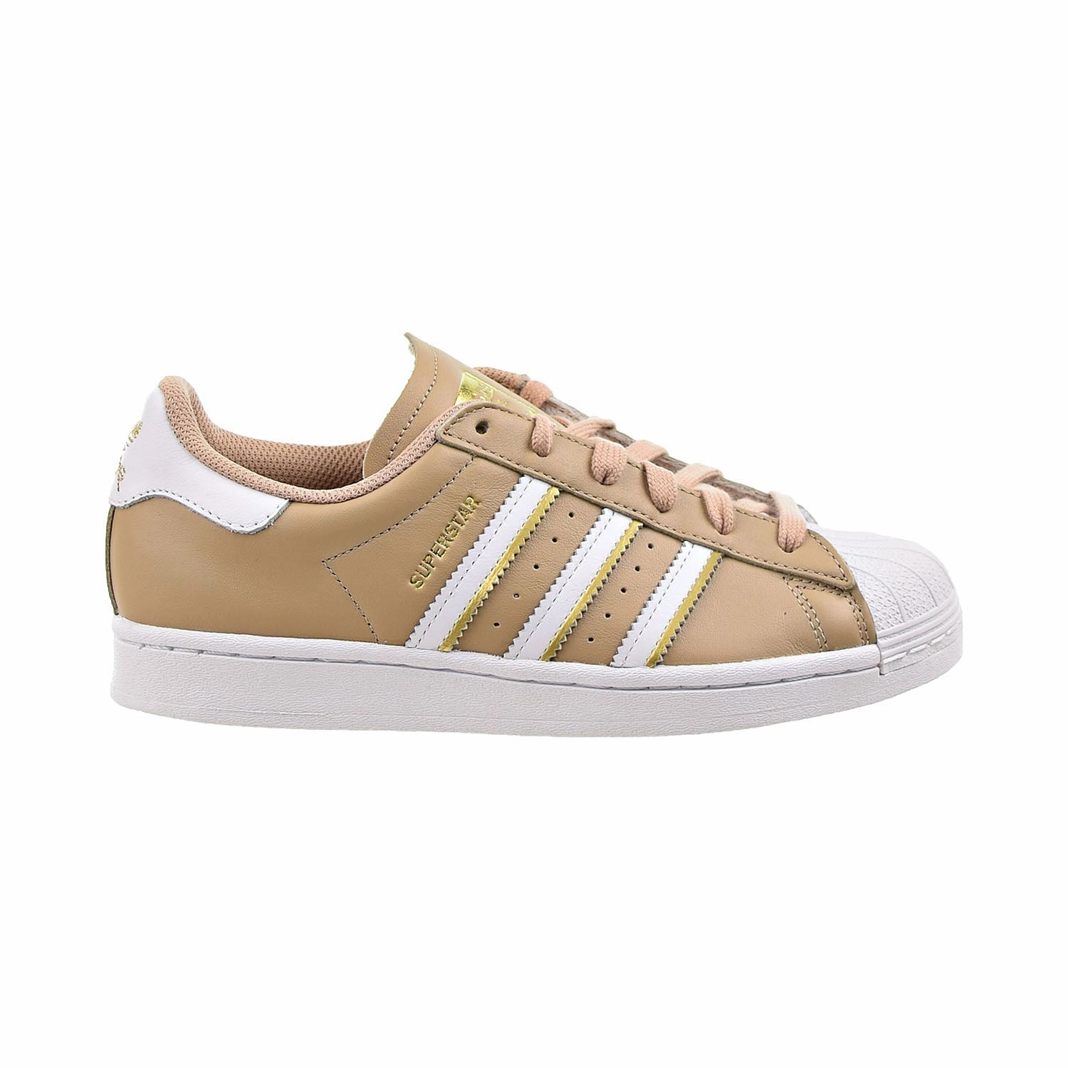 Adidas Superstar Women's Shoes Cloud White-Pale Nude-Gold Metallic Adidas Indoor Soccer Shoe