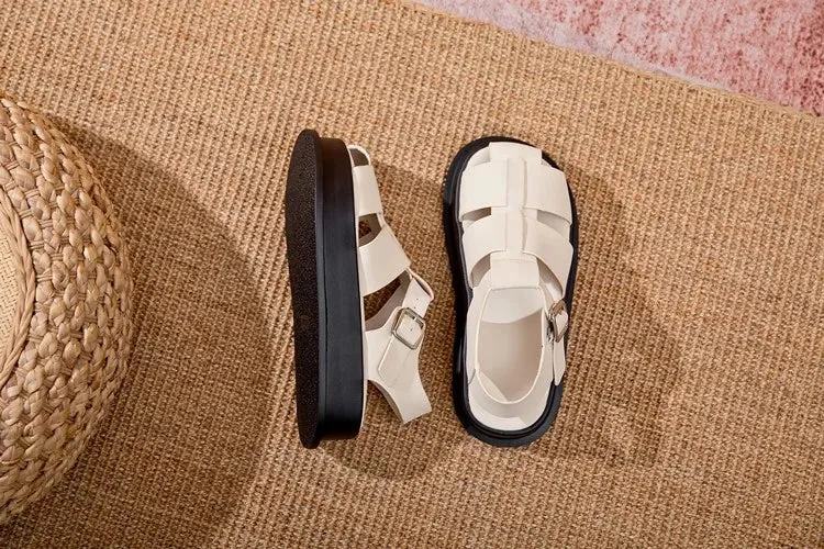 Women Roman Leisure Thick Soled Sandals Gladiator Flat Sandals