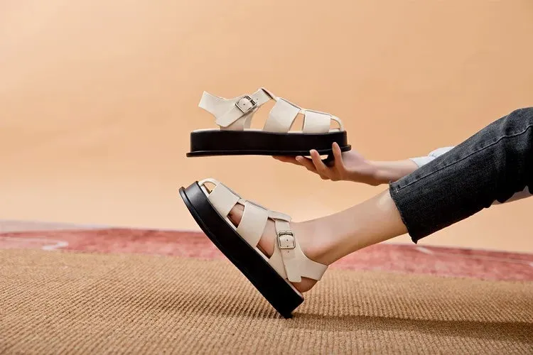 Women Roman Leisure Thick Soled Sandals Dress Flat Sandals