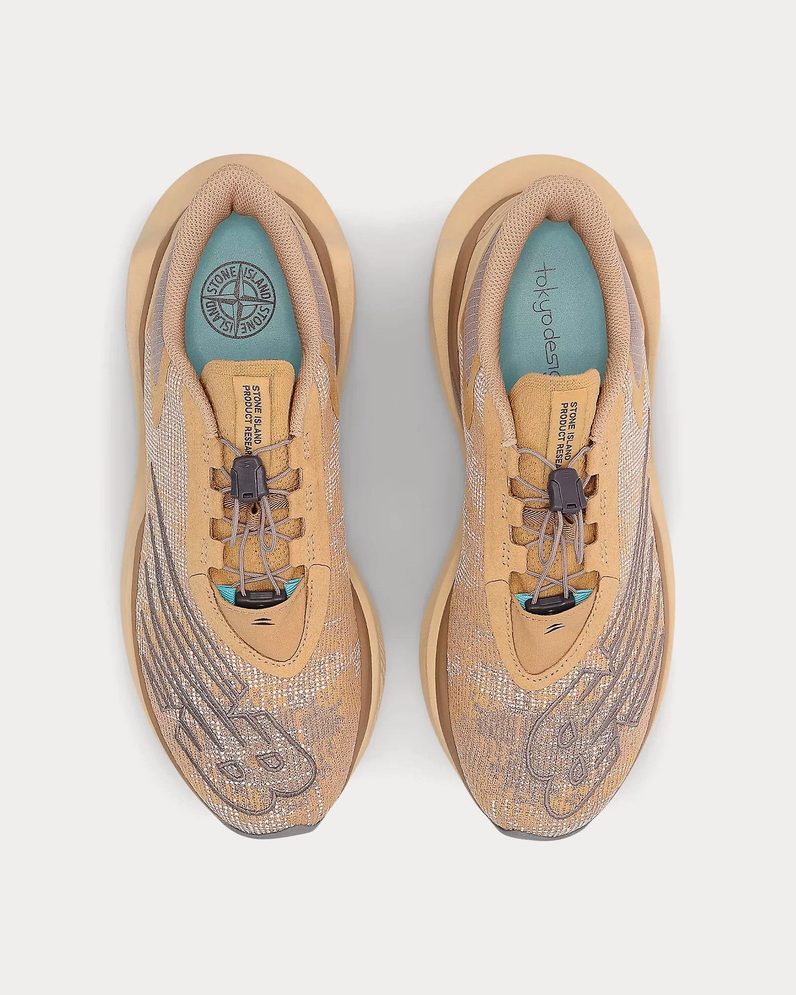 Floral New Balance Sneakers Tokyo Design Studio FuelCell C_1 Tan / Brown / Grey Running Shoes