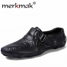 Kohls Flat Shoes Merkmak Men Shoes Genuine Leather 2017 Driving Moccasins Mens Casual Shoes Boat Loafers Breathable Flats Handmade Lazy Shoes