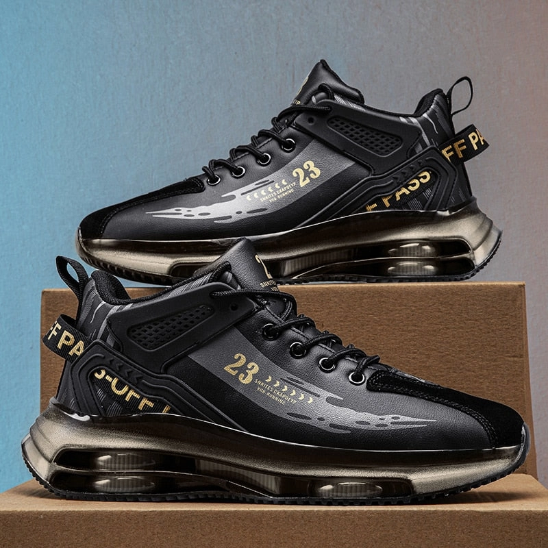 Stay Stylish and Active with Men's Fashion Outdoor Jogging Sneakers - Mesh Breathable Cushioning - Black Basket Footwear in Big Sizes Flat Best Running Shoes