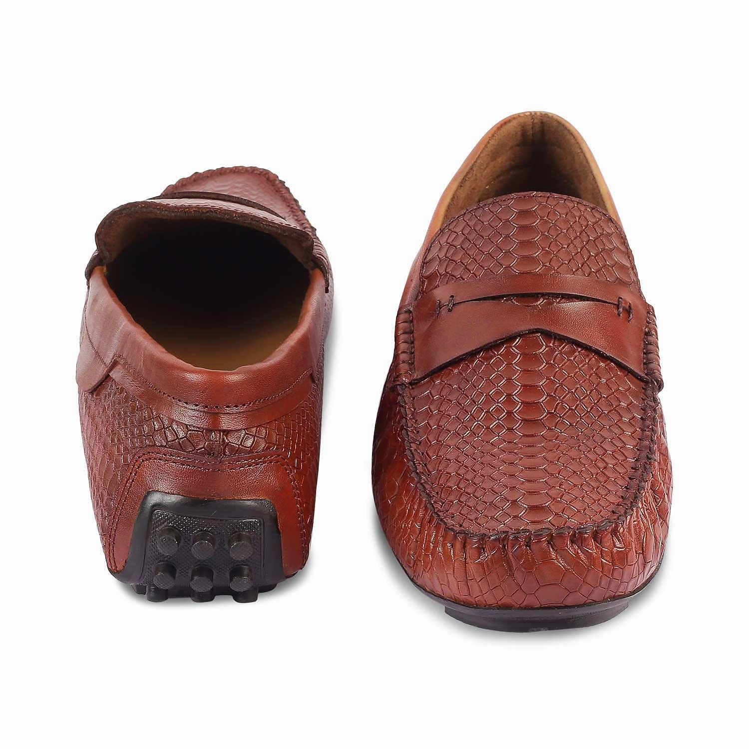 The Argon Tan Men's Leather Driving Loafers Tresmode Belgium Loafers