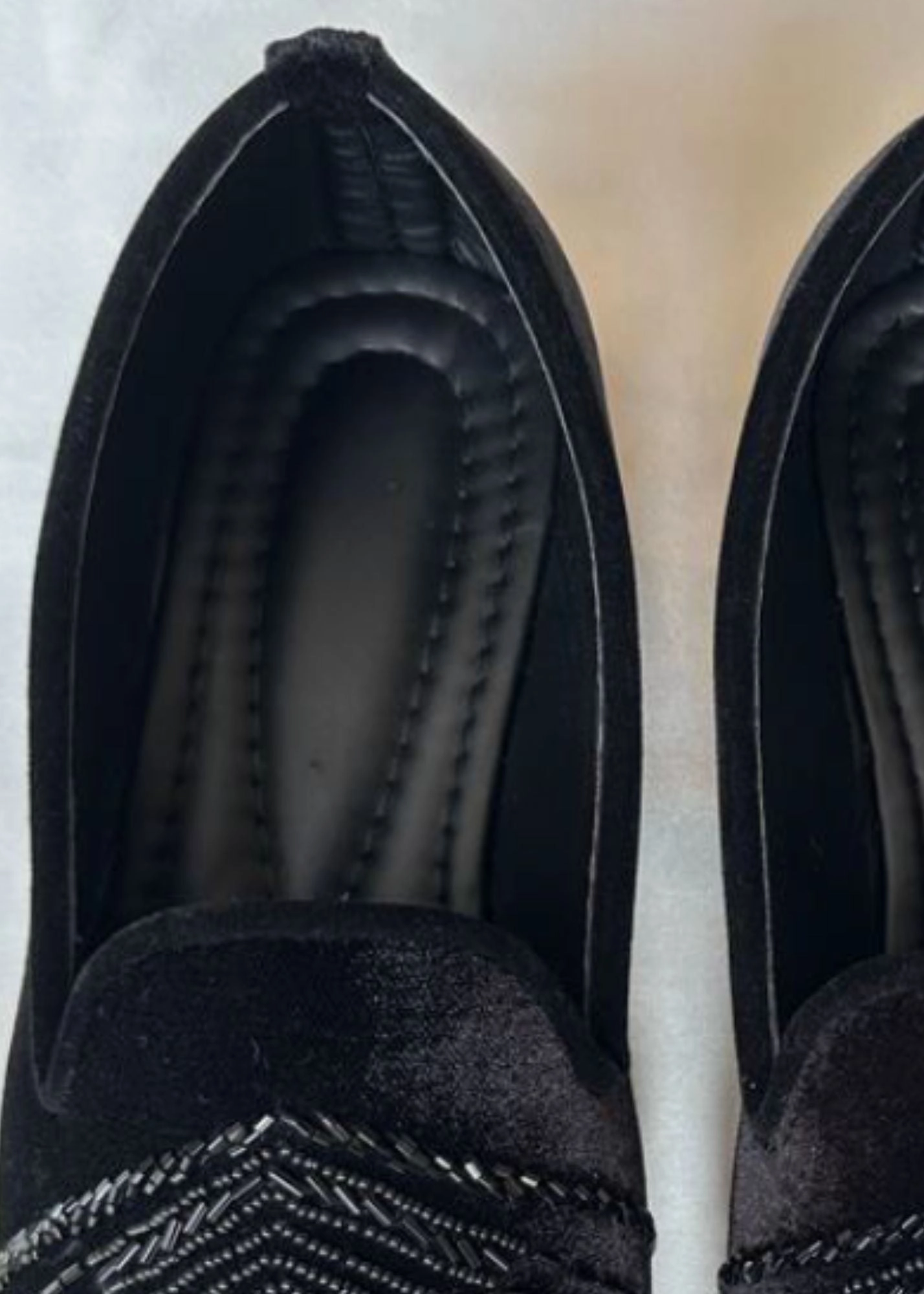 BLACK VELVET CUTDANA SHOES FOR MEN Sherpa Lined Loafers