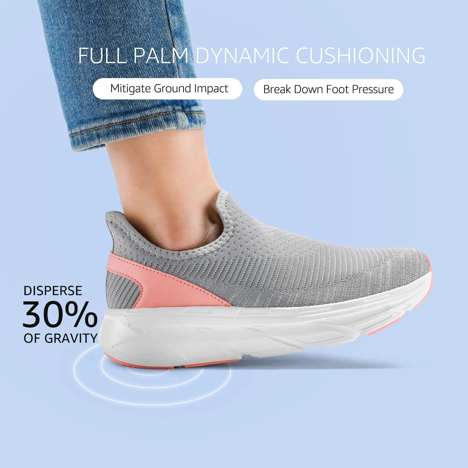 Gel-1130 Sneakers STQ Womens Slip on Shoes Breathable Lightweight Orthopedic Walking Shoes Workout Gym Sports Athletic Sneakers