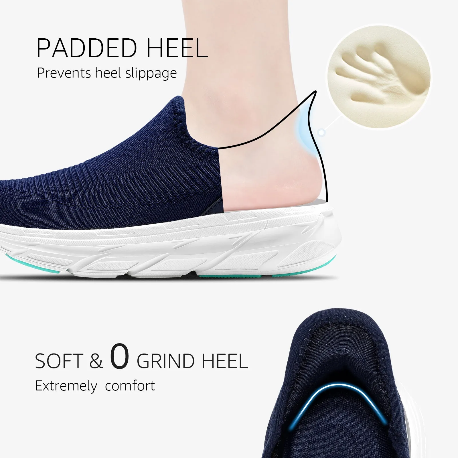 STQ Womens Slip on Shoes Breathable Lightweight Orthopedic Walking Shoes Workout Gym Sports Athletic Sneakers Dark Grey Sneakers