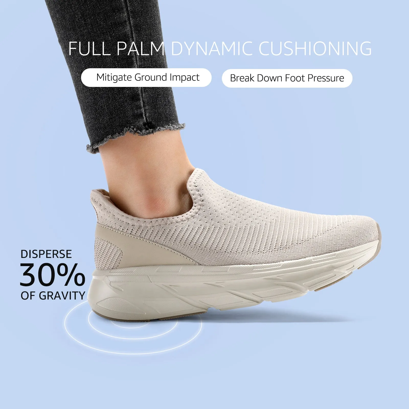 STQ Womens Slip on Shoes Breathable Lightweight Orthopedic Walking Shoes Workout Gym Sports Athletic Sneakers One Piece Sneakers