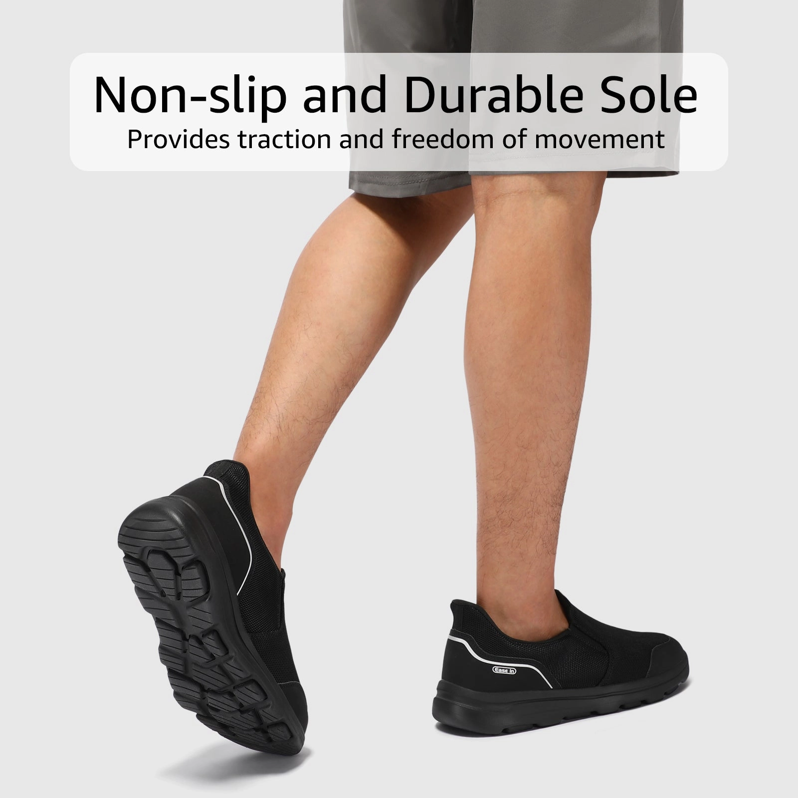 STQ Mens Orthopedic Walking Shoes Comfortable Slip on Sneakers for Plantar Fasciitis Formal Shoes For Flat Feet