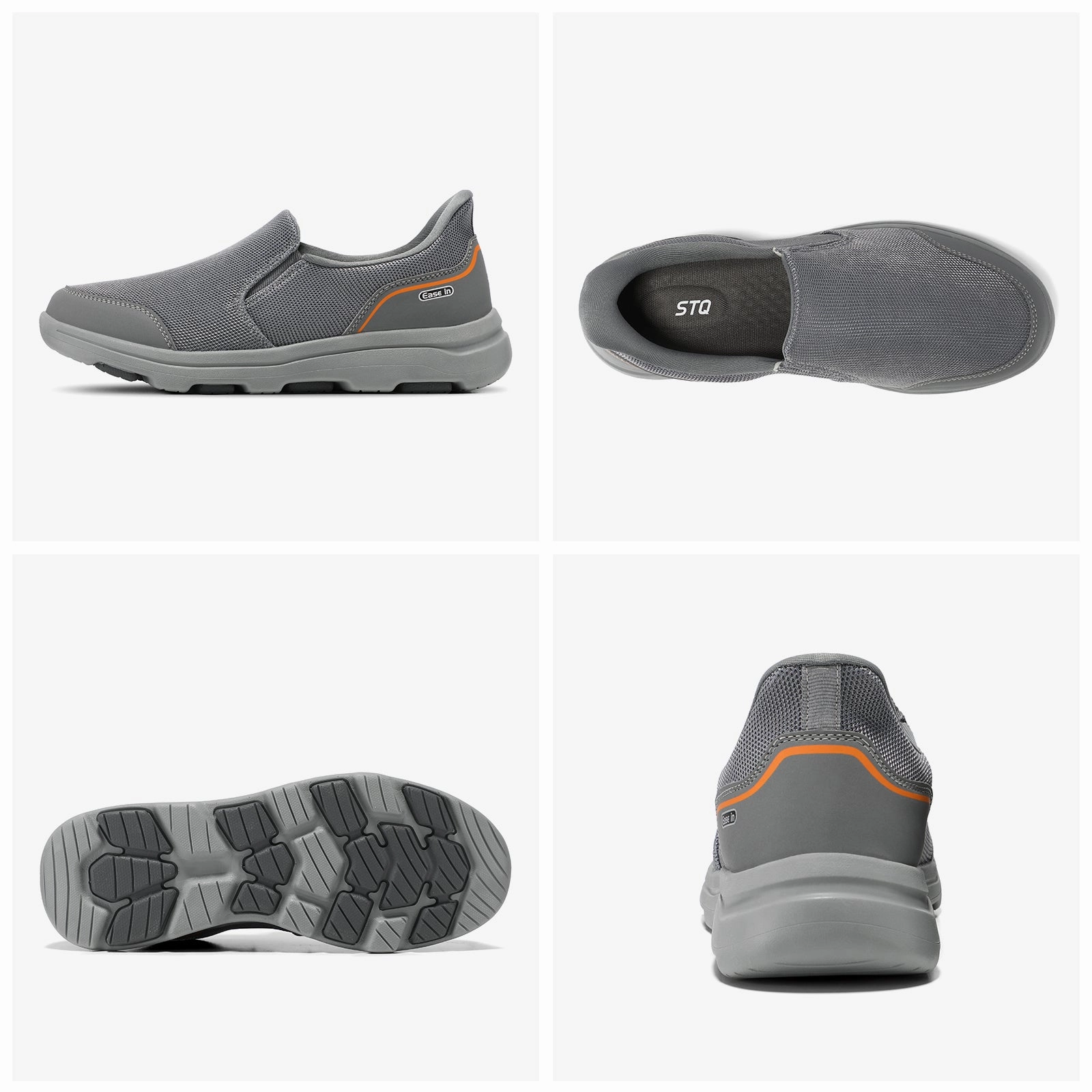 STQ Mens Orthopedic Walking Shoes Comfortable Slip on Sneakers for Plantar Fasciitis Clowse Flat Shoes