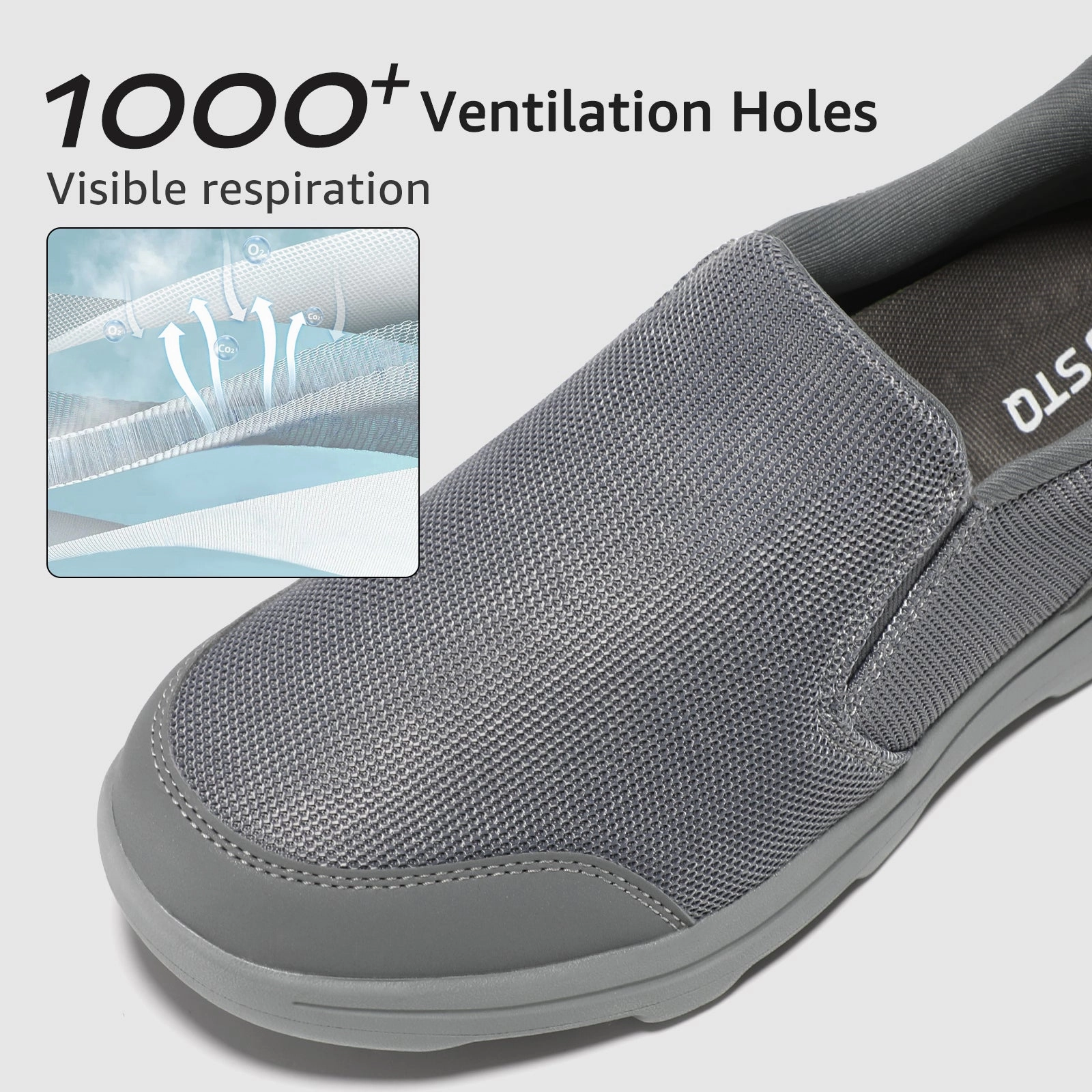 STQ Mens Orthopedic Walking Shoes Comfortable Slip on Sneakers for Plantar Fasciitis Best Type Of Shoes For Flat Feet