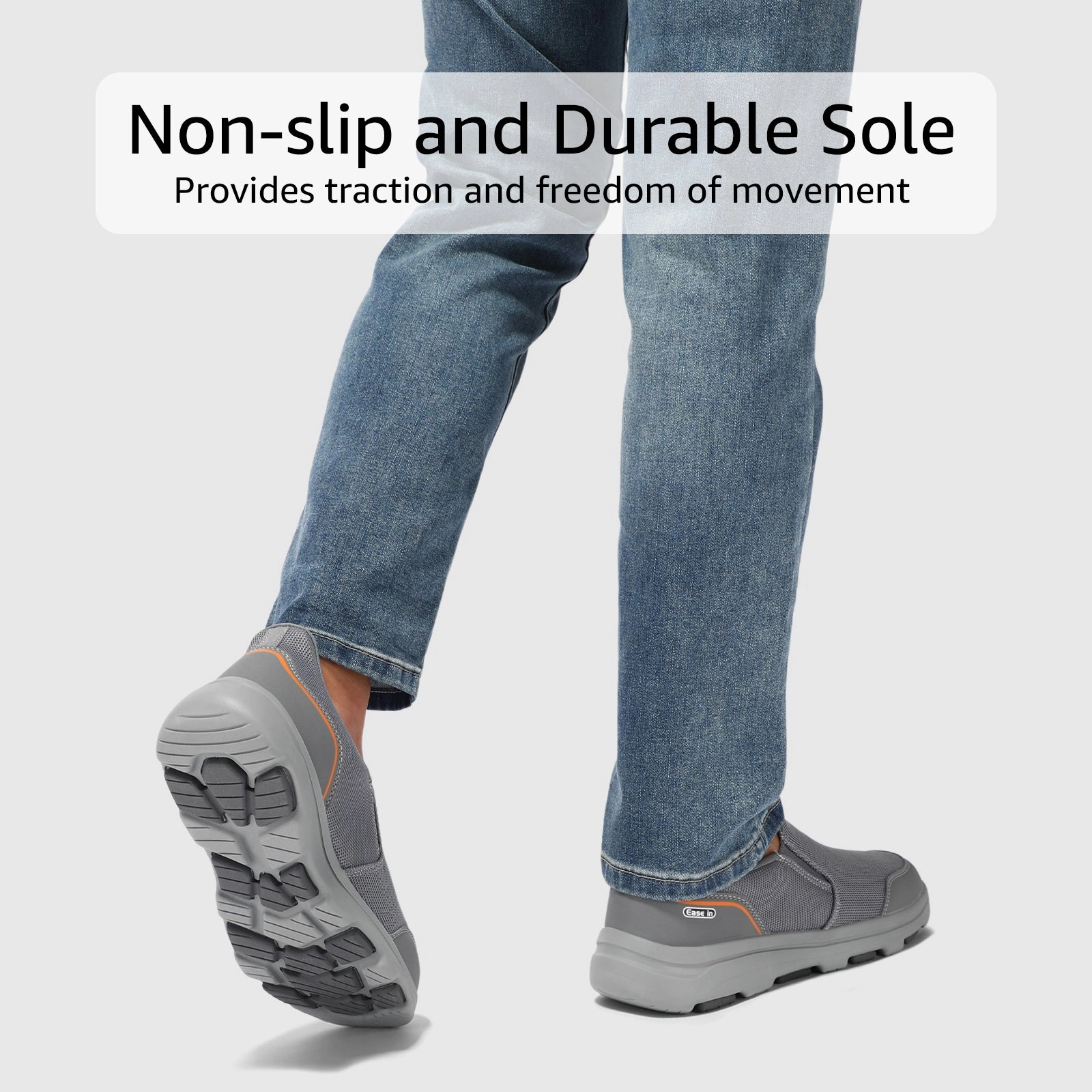 STQ Mens Orthopedic Walking Shoes Comfortable Slip on Sneakers for Plantar Fasciitis Flat Shoes To Wear With Skinny Jeans