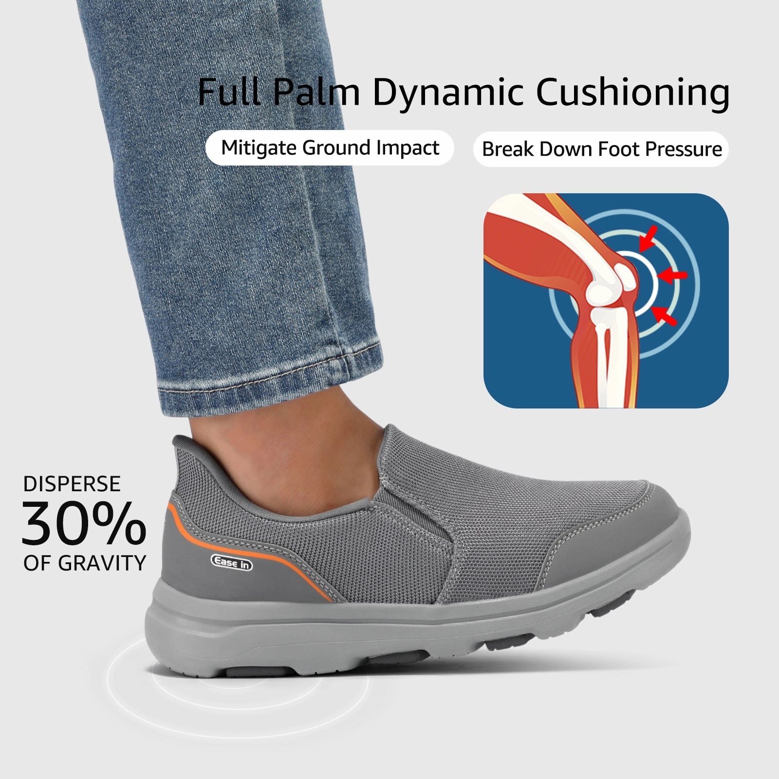 STQ Mens Orthopedic Walking Shoes Comfortable Slip on Sneakers for Plantar Fasciitis Small Flat Shoes