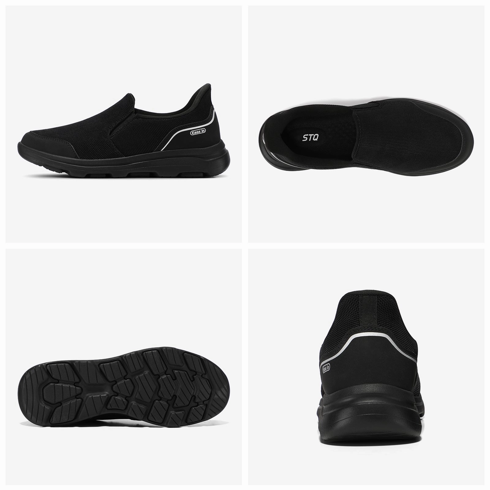 Flat Shoe Strings STQ Mens Orthopedic Walking Shoes Comfortable Slip on Sneakers for Plantar Fasciitis