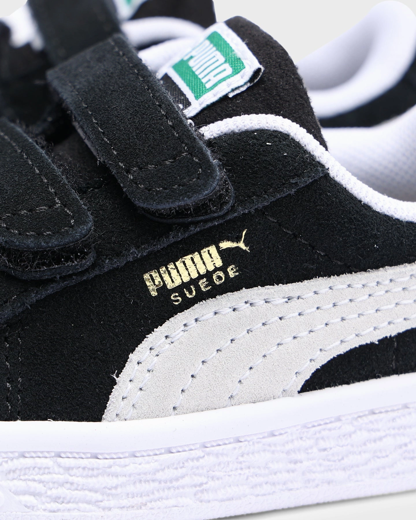 Puma Infant Suede Classic XXI Black/White Fashion Sneaker Puma Shoes