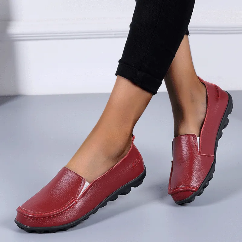 Doc Loafers Vanccy Women Flats Ballet Leather Breathable Casual Shoes