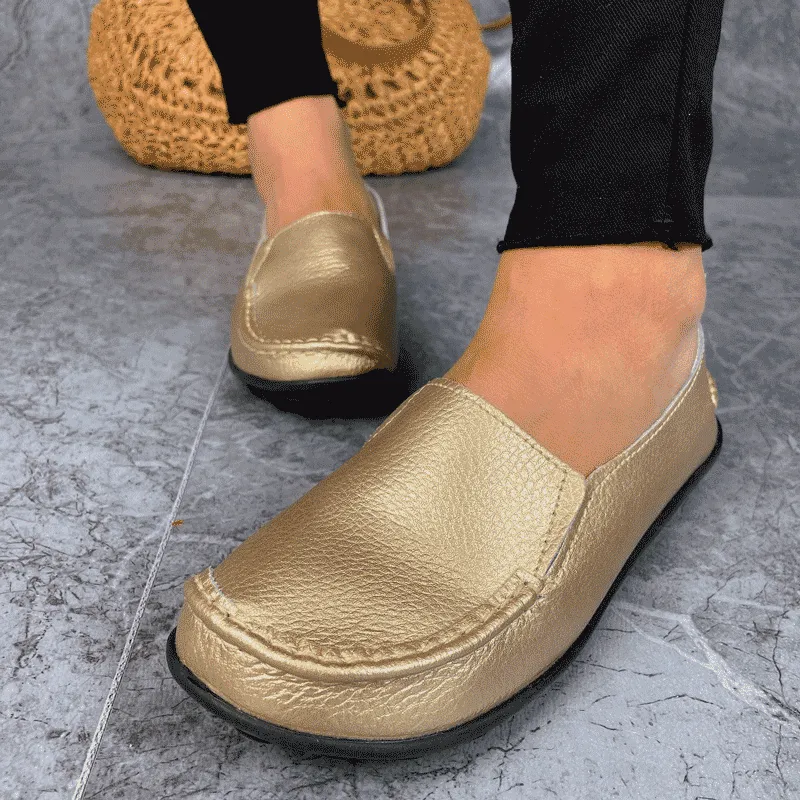 Union Loafers Restaurant Vanccy Women Flats Ballet Leather Breathable Casual Shoes