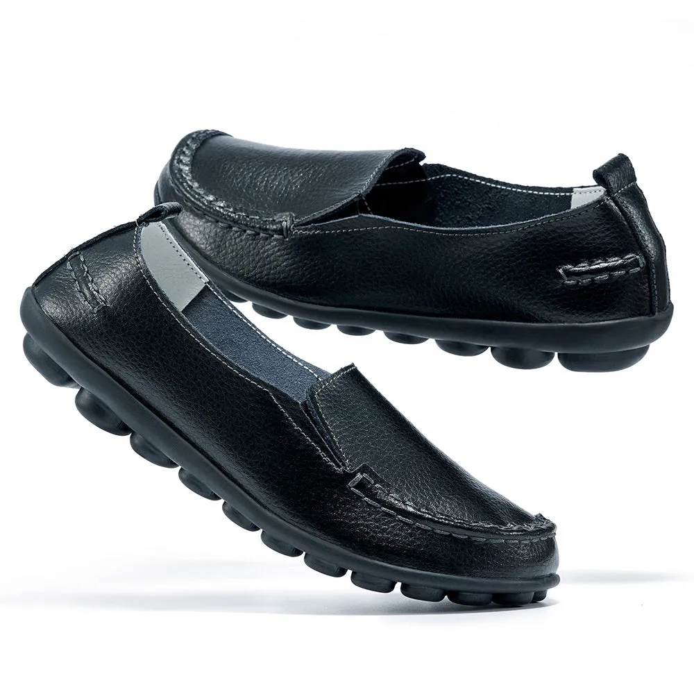 Vanccy Women Flats Ballet Leather Breathable Casual Shoes Timb Loafers