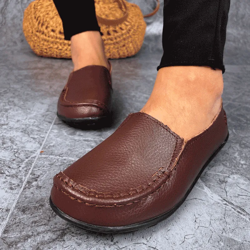 Vanccy Women Flats Ballet Leather Breathable Casual Shoes Ladies Moccasin Loafers
