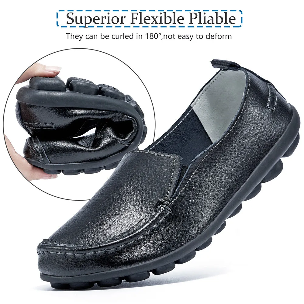 Loafers With Skinny Jeans Vanccy Women Flats Ballet Leather Breathable Casual Shoes